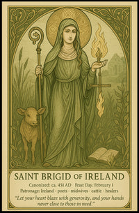 Saint Brigid of Ireland Vintage Cultural or Heritage Poster