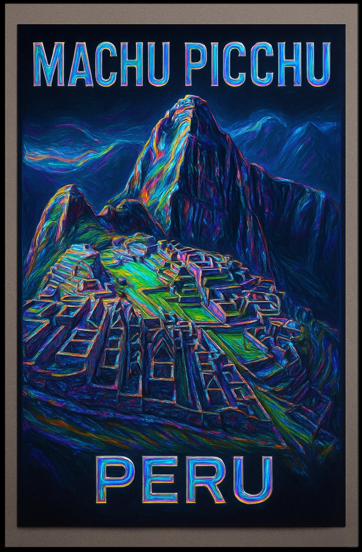 Machu Picchu Adventure Impressionism Traveler Poster