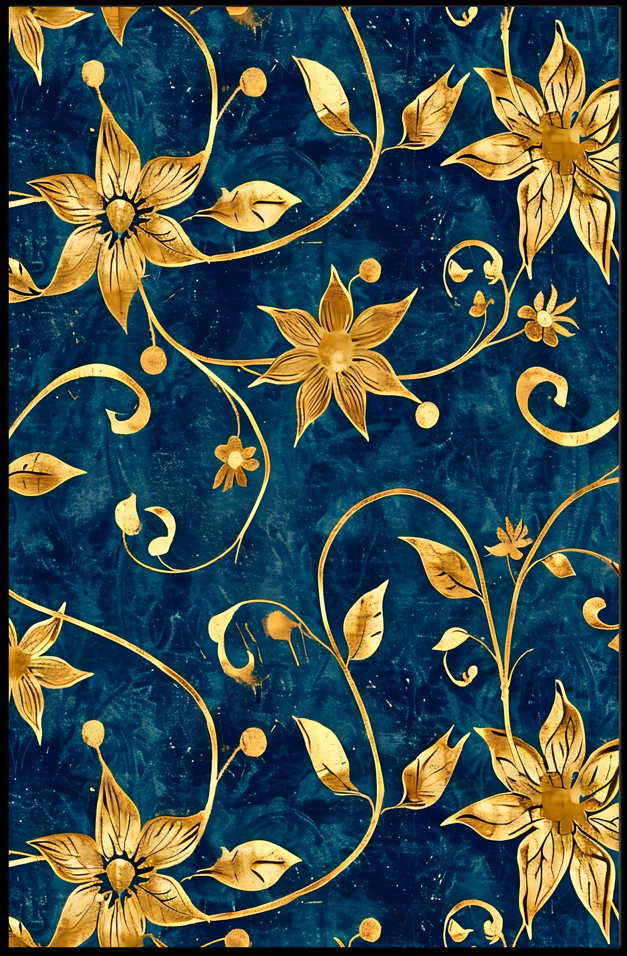 Luxurious Floral Baroque Art Nouveau Design Artistic Poster