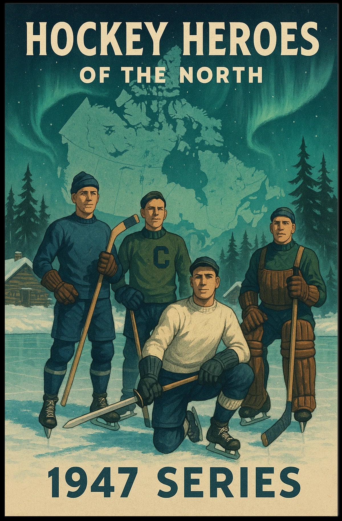 Hockey Heroes of the North 1947 Series Poster