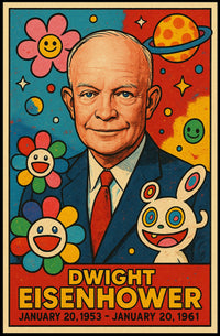 Eisenhower Pop Art Poster: Playful Presidential Tribute