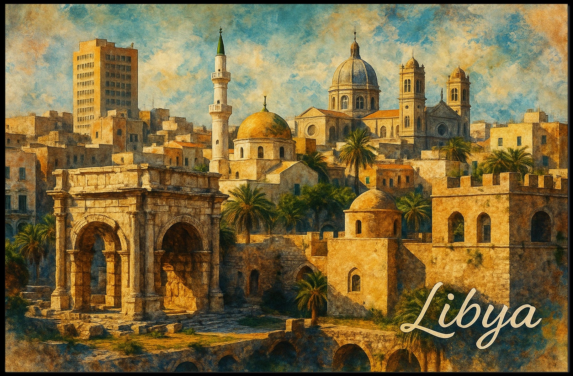Libya Scenery Wanderlust Realism Poster