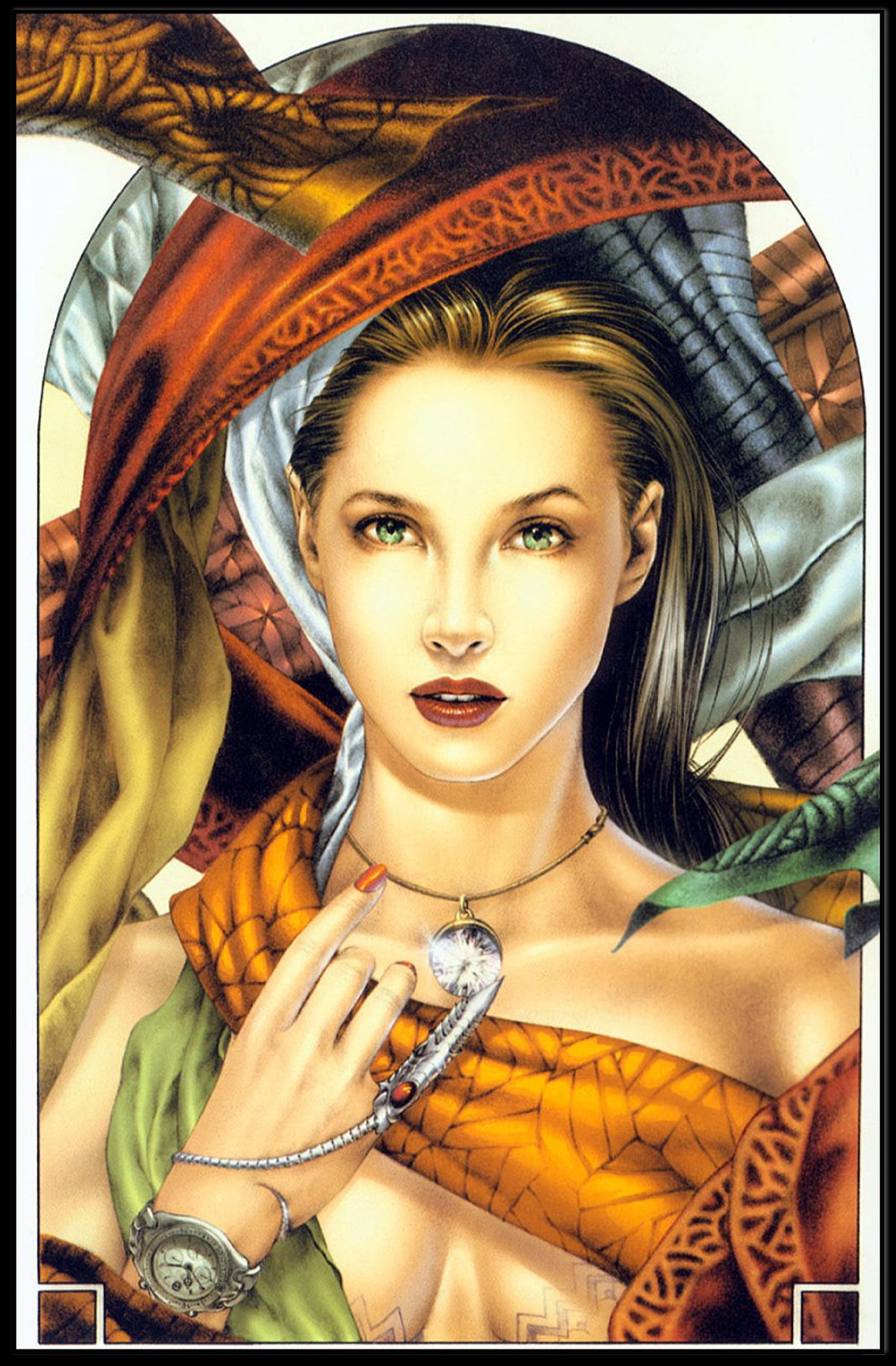 Mystical Elegance Woman in Earth Tones Artistic Poster