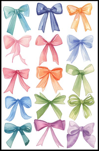 Watercolor Bow Collection Art Poster PosterGoat