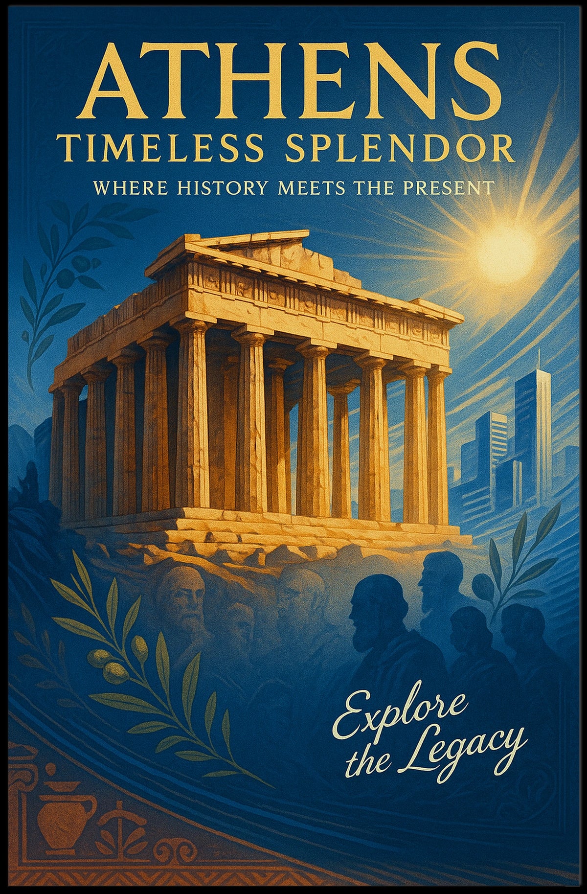 Parthenon Vintage Poster: Athens' Timeless Splendor Unveiled