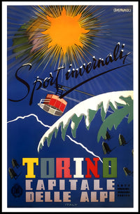 Winter Sports Adventure Travel Poster Turin Italy PosterGoat
