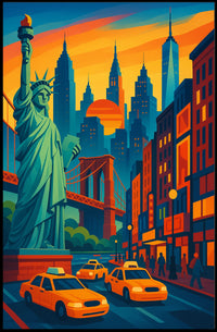 New York City Vibrant Adventure Poster Modern Wall Art