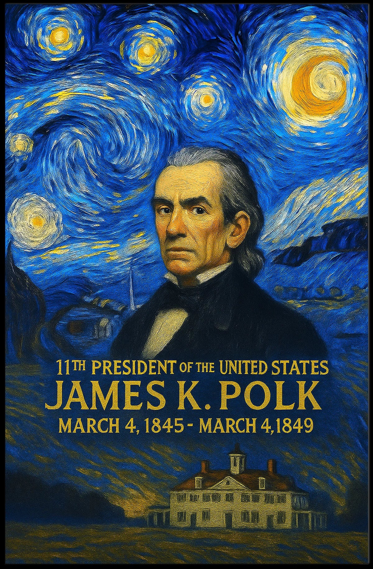 James K. Polk 11th President of the United States Presidential Masterpiece Series Poster