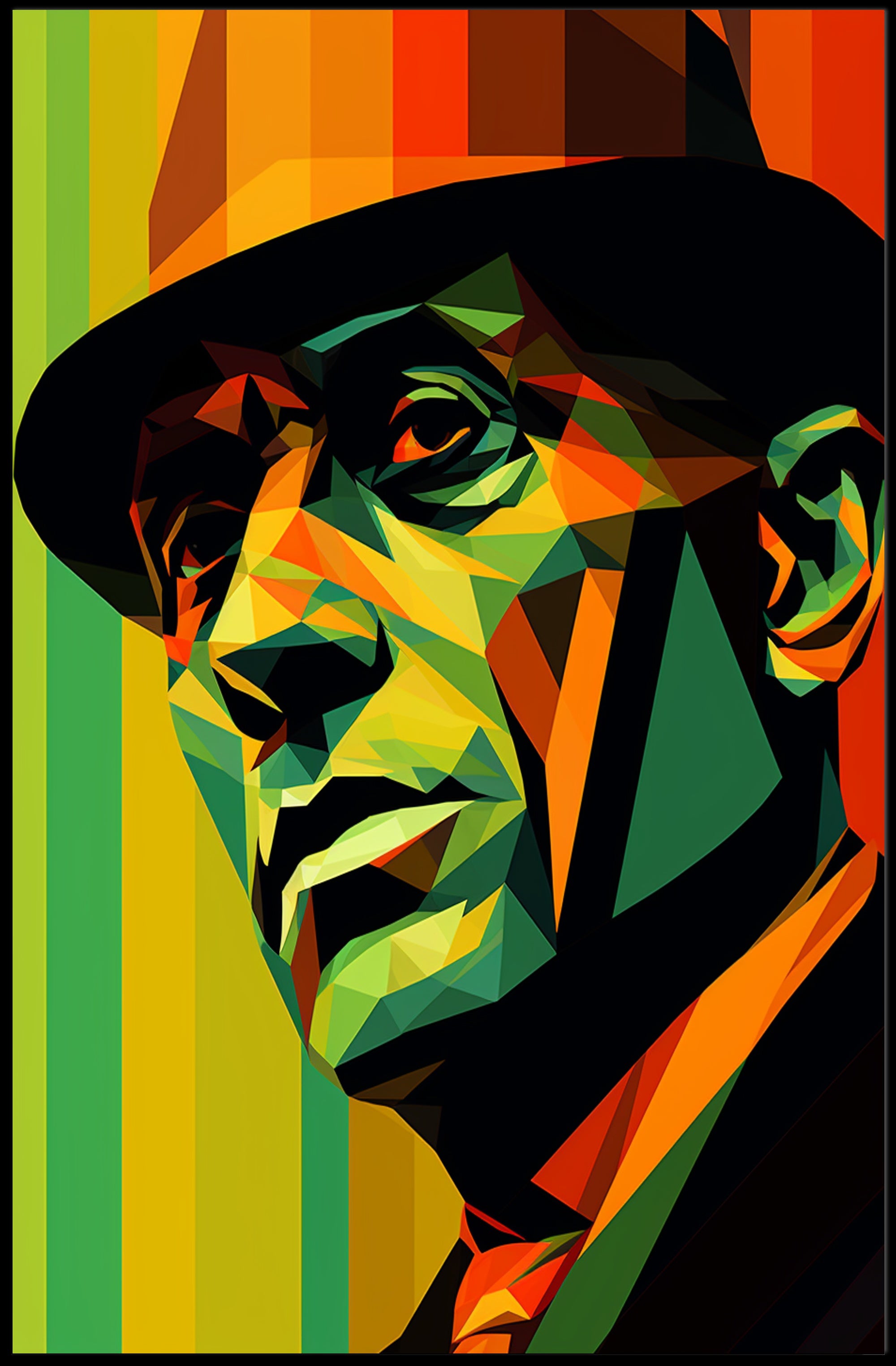 Vibrant Geometric Portrait Poster PosterGoat