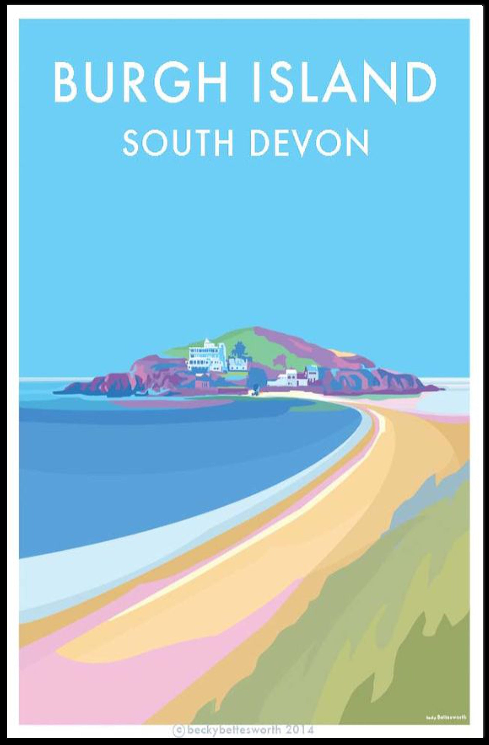Burgh Island Vibrant Coastal Scene Travel Poster PosterGoat