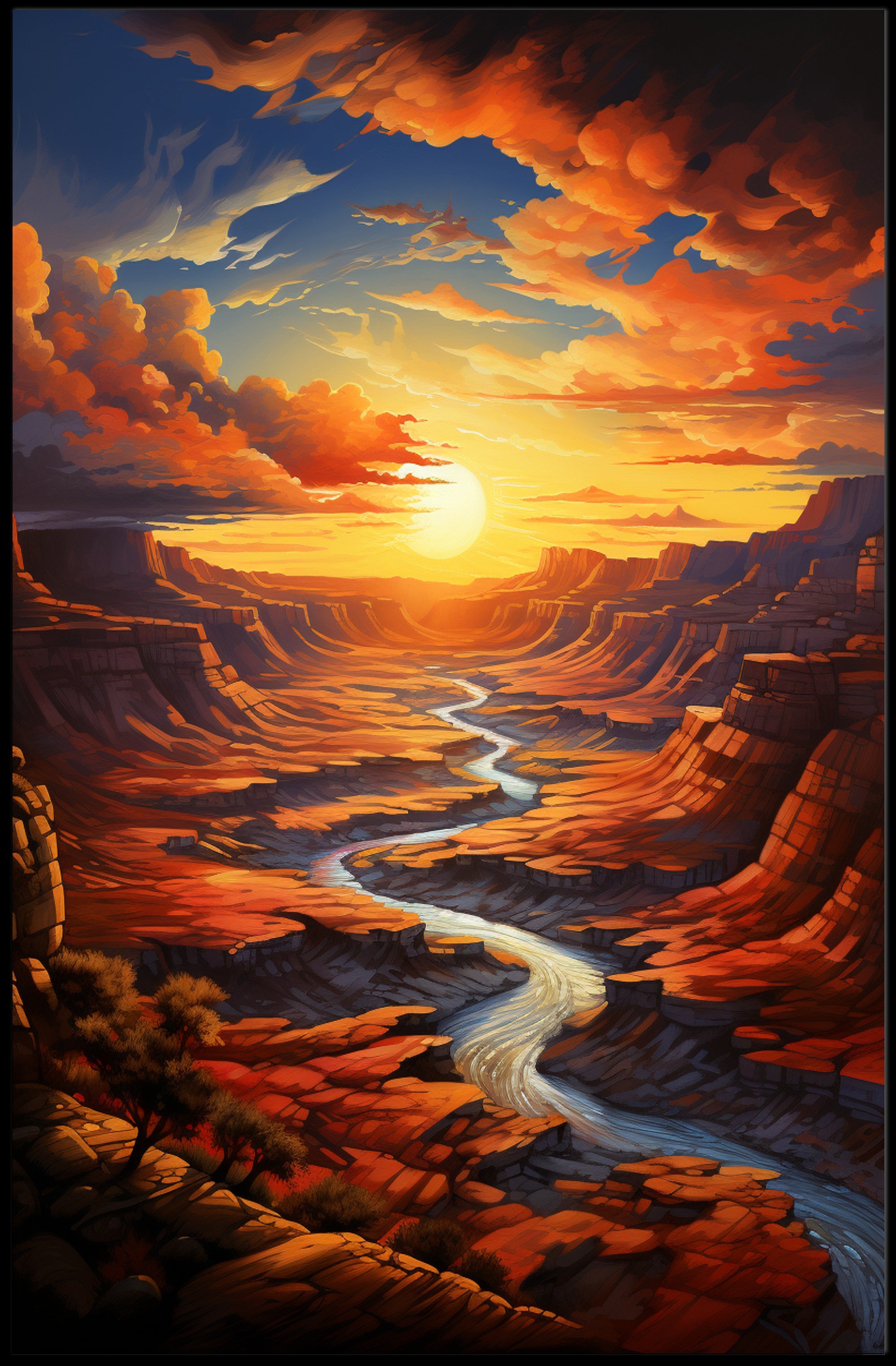 Sunset Over The Canyon Poster