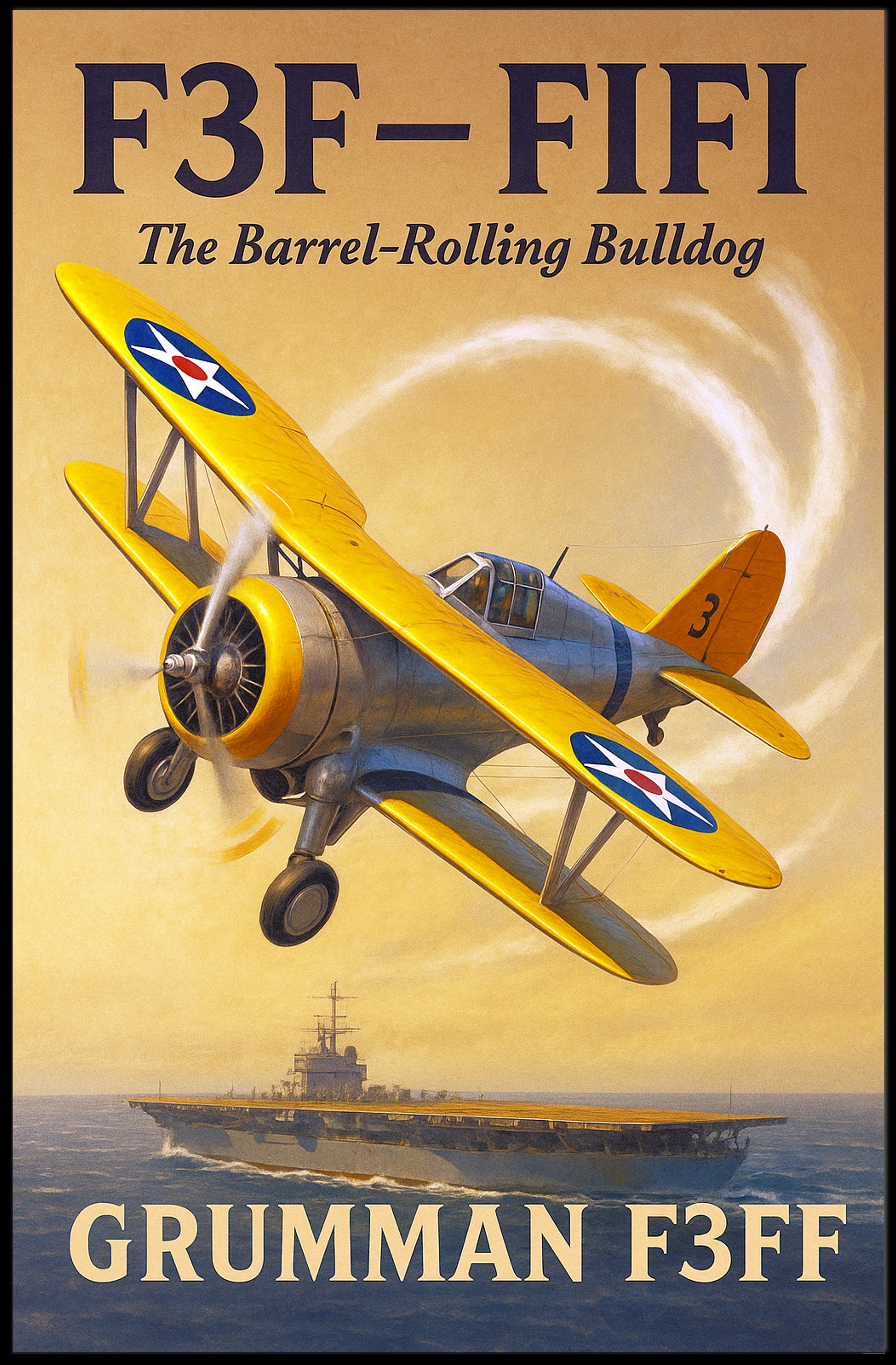 F3F-FIFI The Barrel-Rolling Bulldog Poster PosterGoat