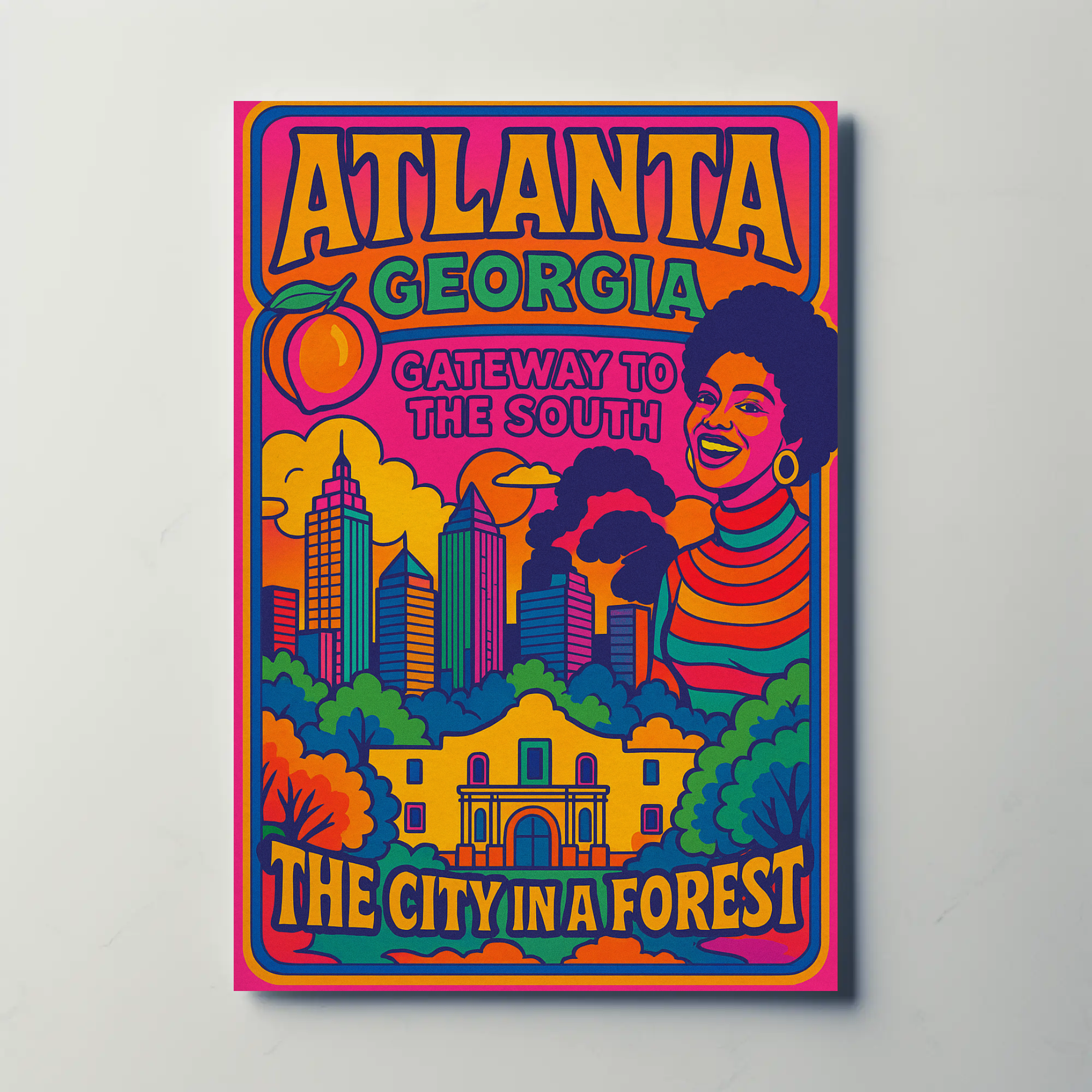 Atlanta Retro Cityscape Cultural or Heritage Poster