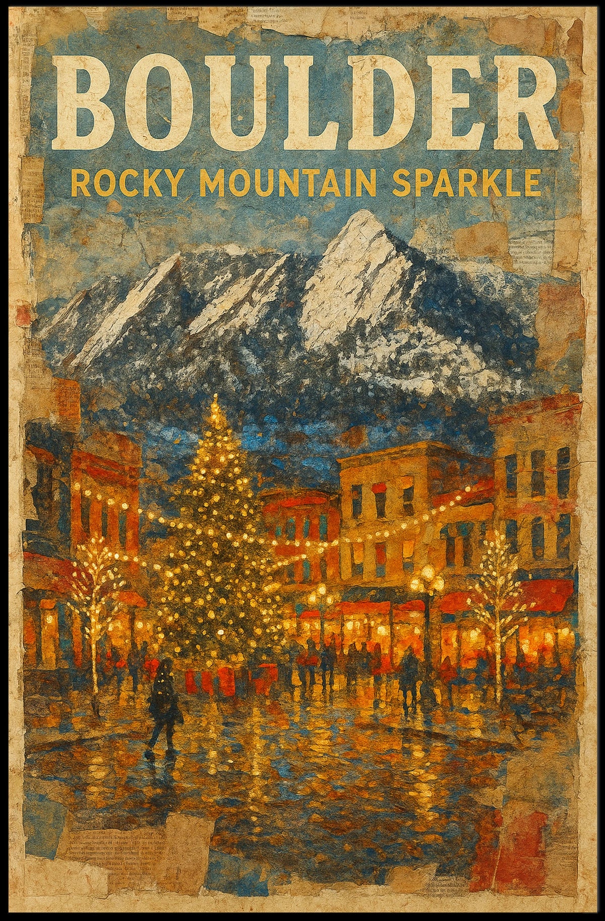 Boulder Rocky Mountain Sparkle Poster