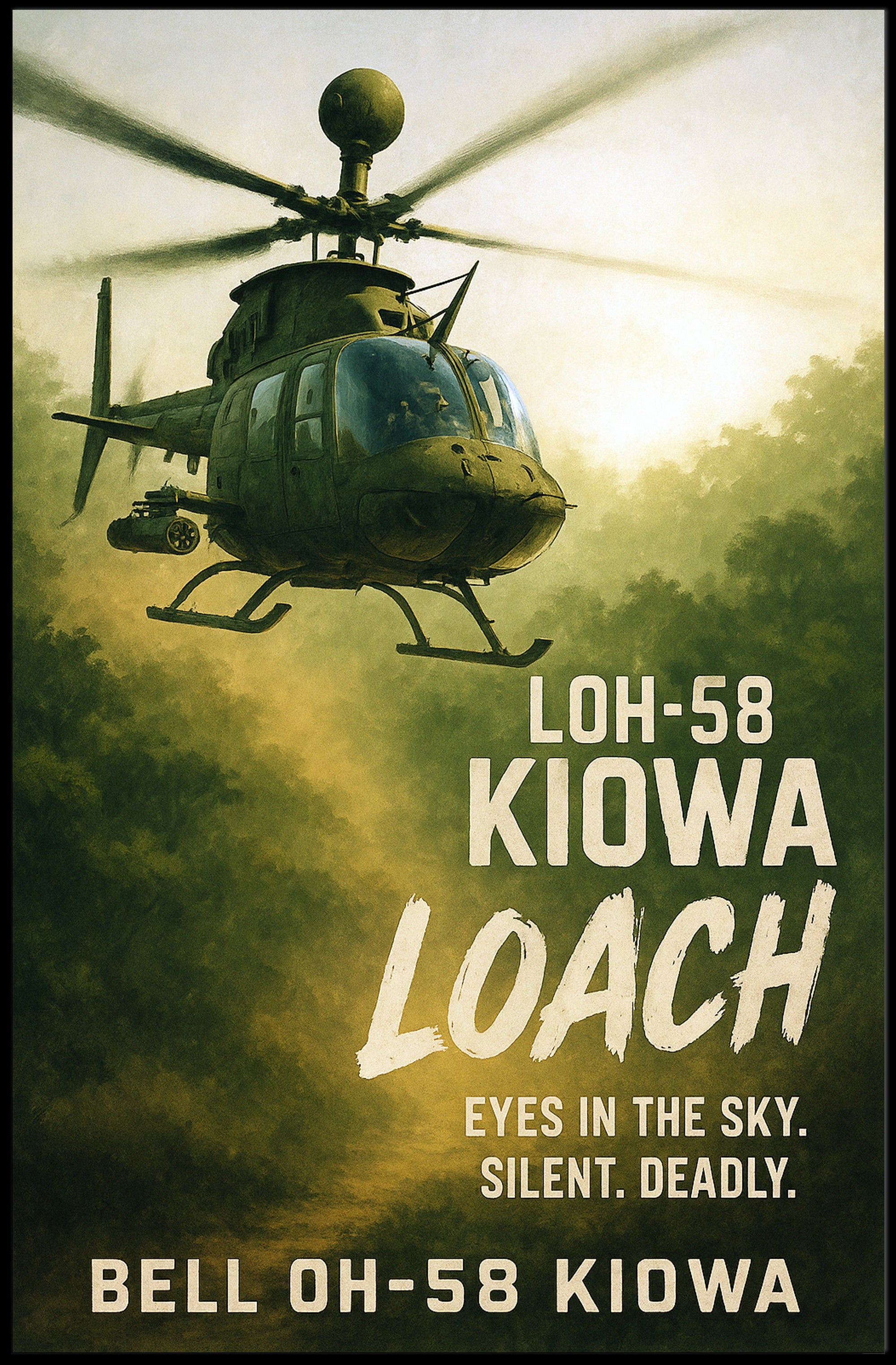 Bell OH-58 Kiowa Eyes in the Sky Poster PosterGoat