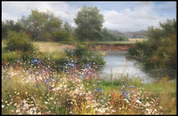 Tranquil Riverside Landscape Poster