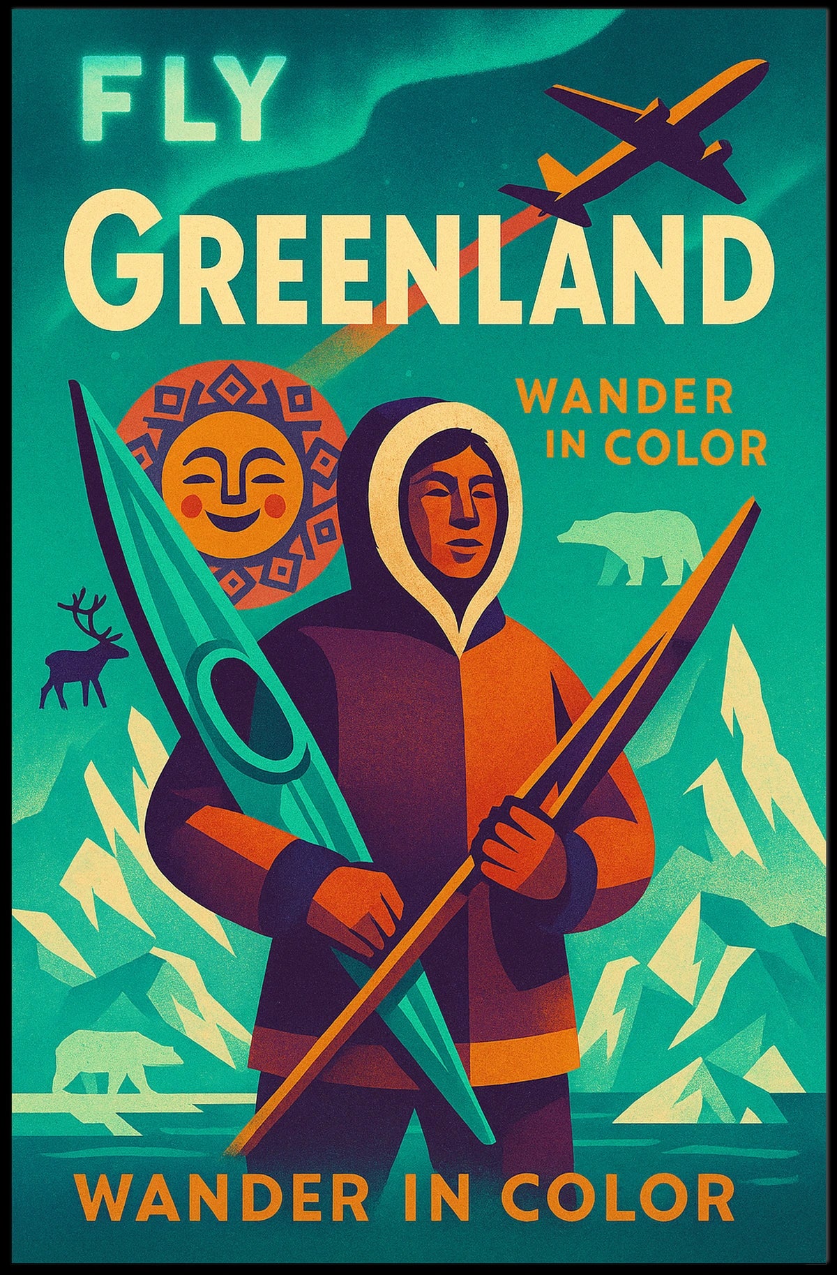 Wander In Color Fly Greenland Poster
