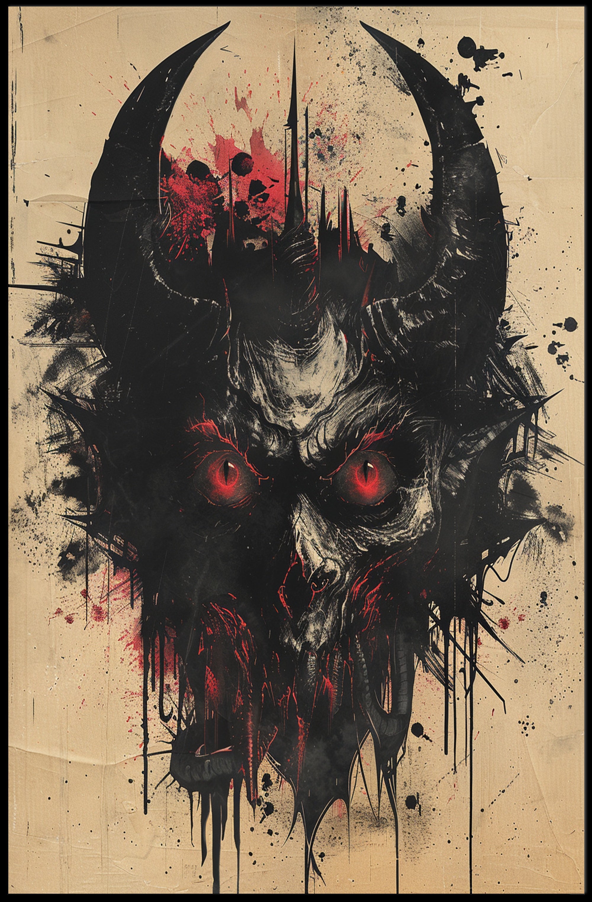 The Fiery Gaze Art Poster for Home Decor and Aesthetic Room Design PosterGoat