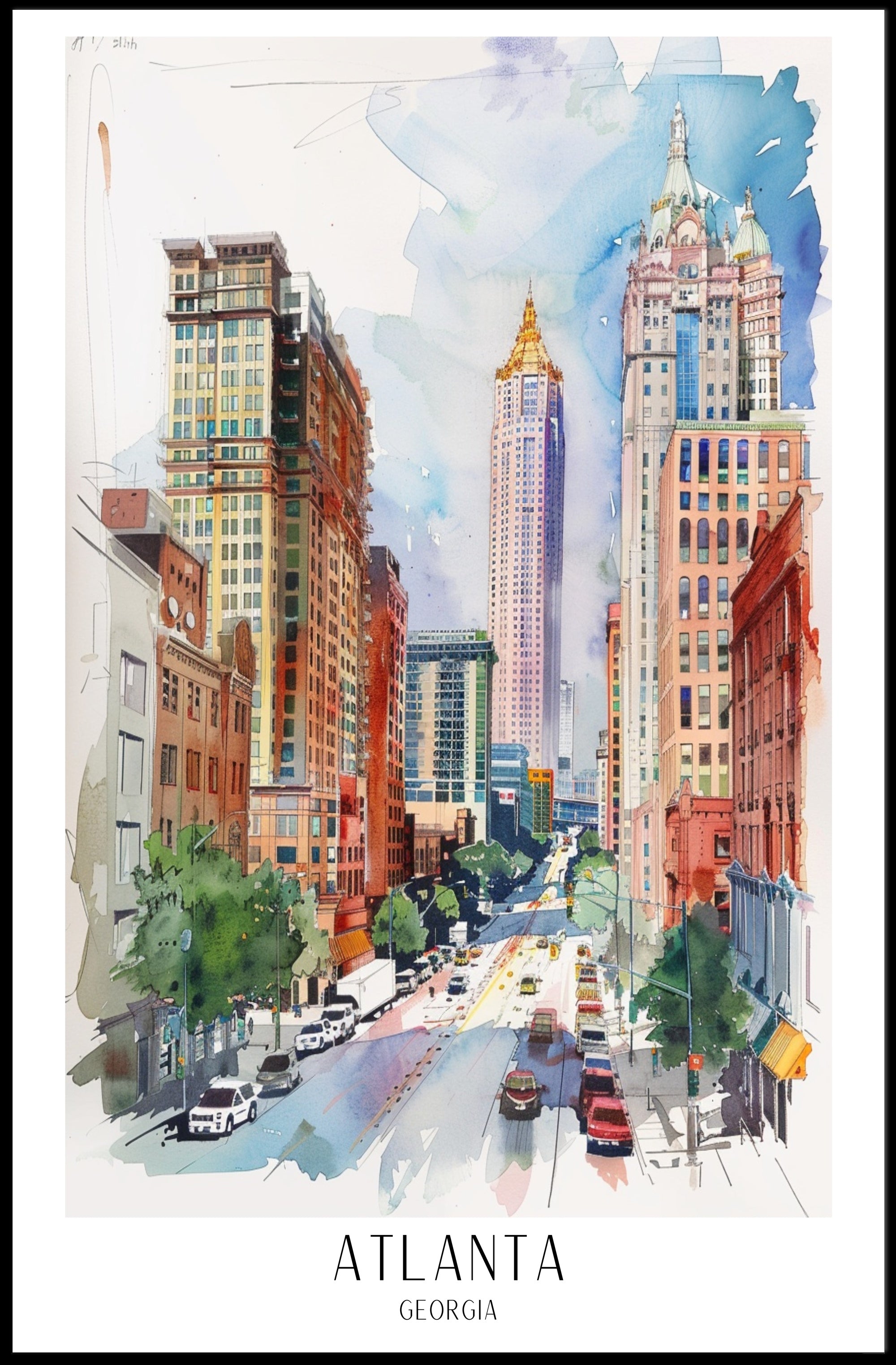 Atlanta Cityscape Poster PosterGoat
