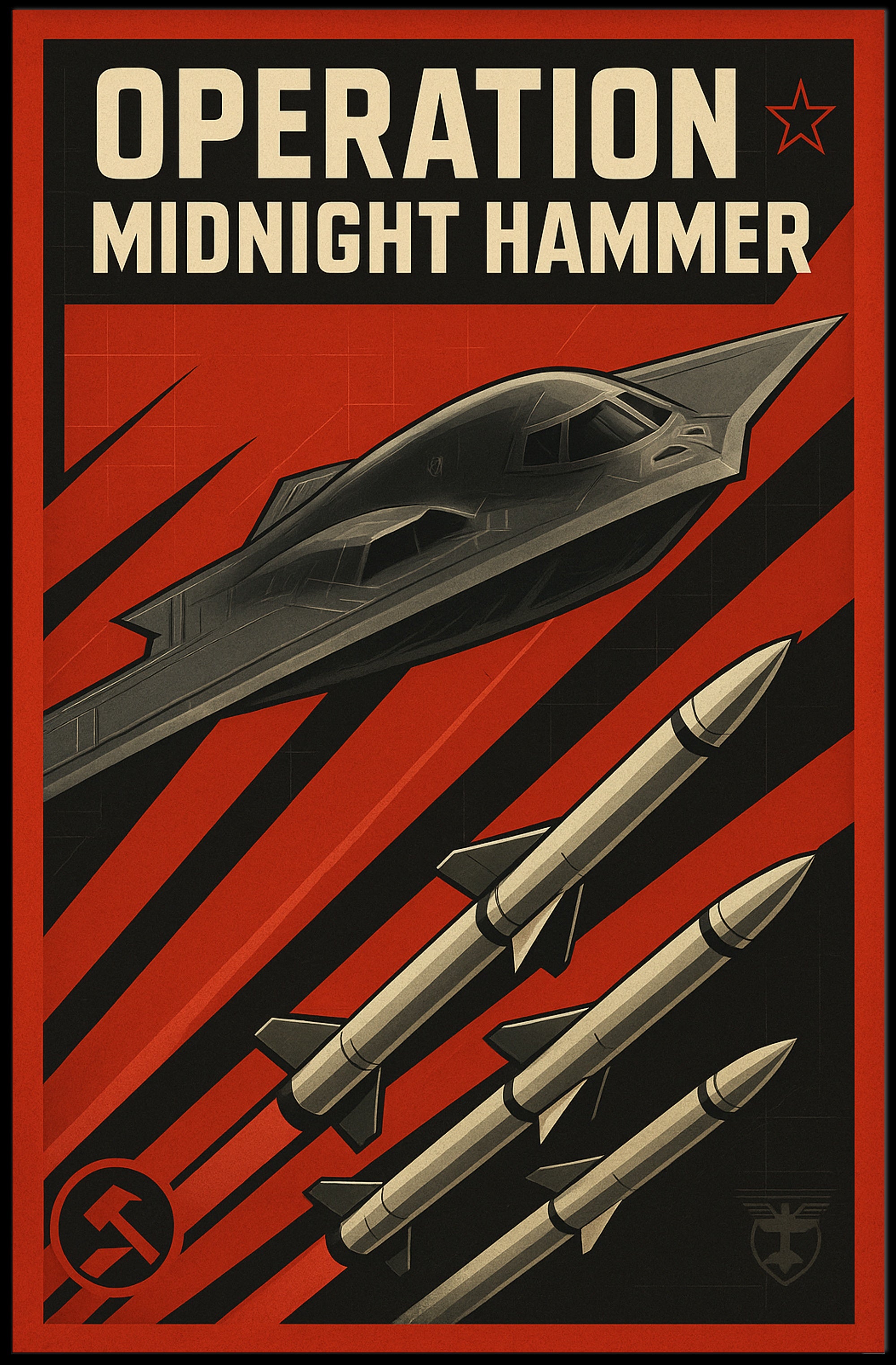 Cold War Stealth Bomber Soviet Propaganda Poster PosterGoat