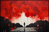 Surreal Silhouette in Red and Black Abstract or Artistic Poster