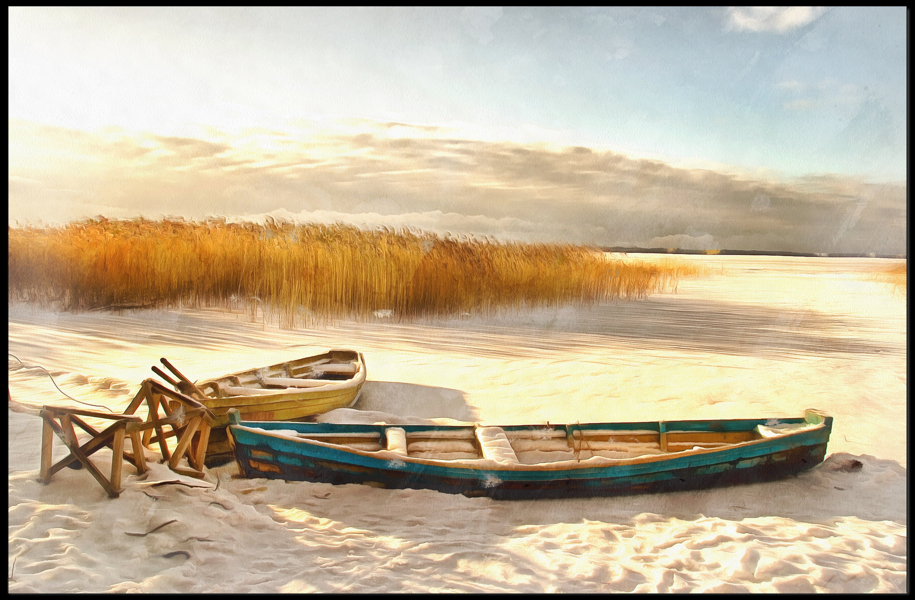 Winter Serenity by the Lake Poster