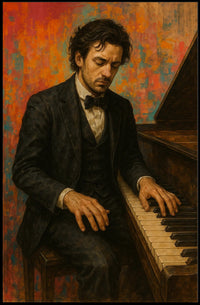 Piano Virtuoso in Realistic Brush Strokes - Artistic Poster