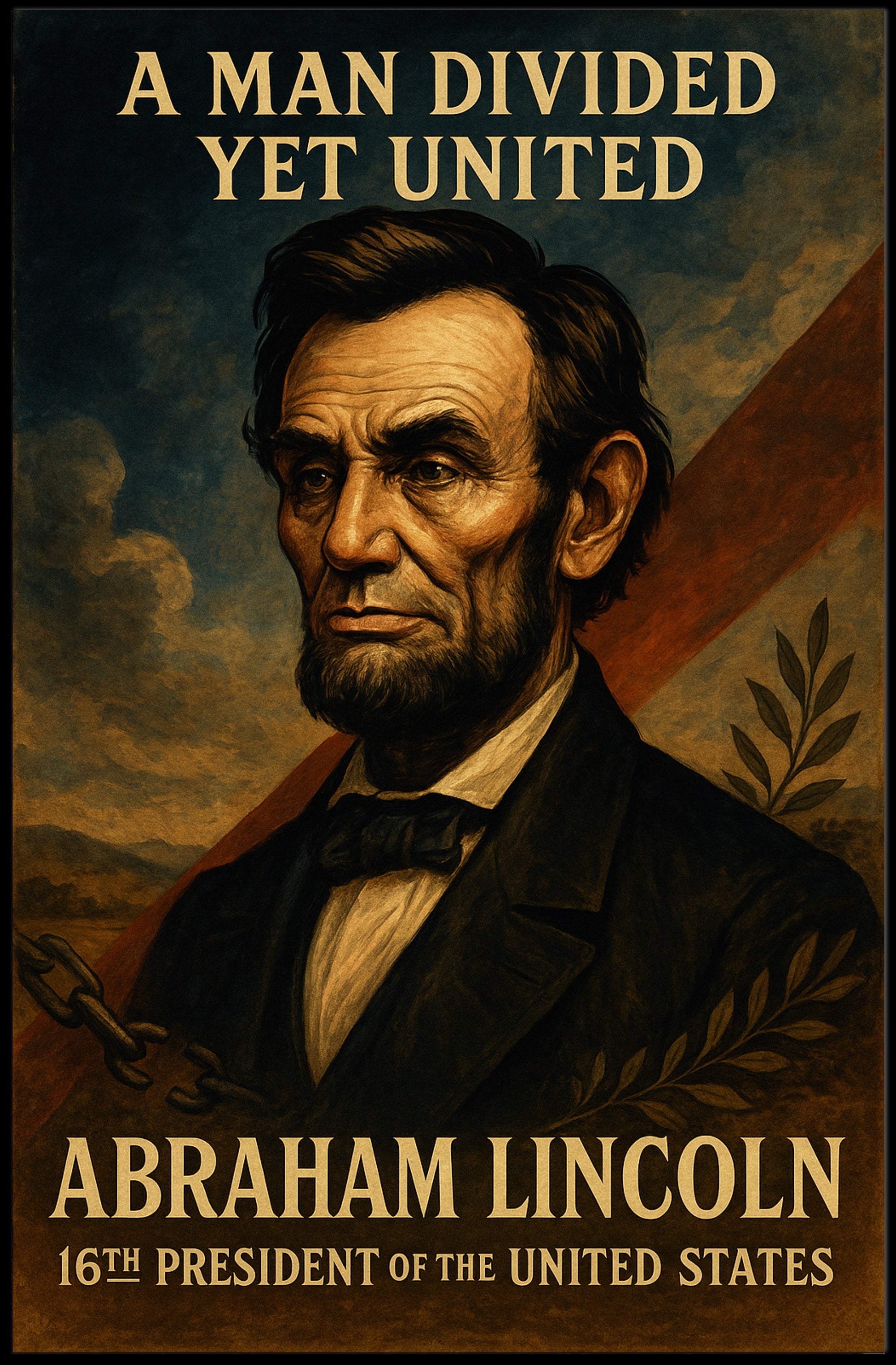 Abraham Lincoln Unity and Division Historical Presidential Poster