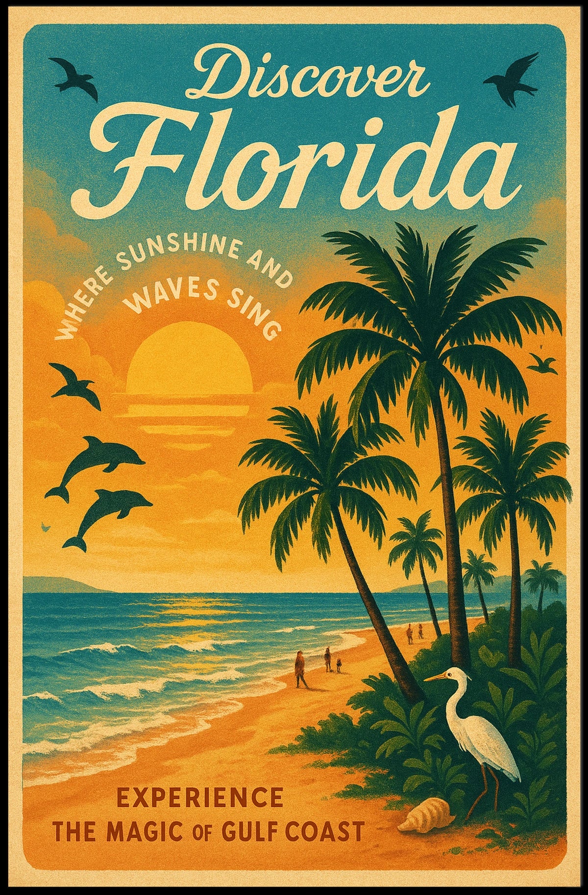 Discover Florida The Magic of the Gulf Coast Poster