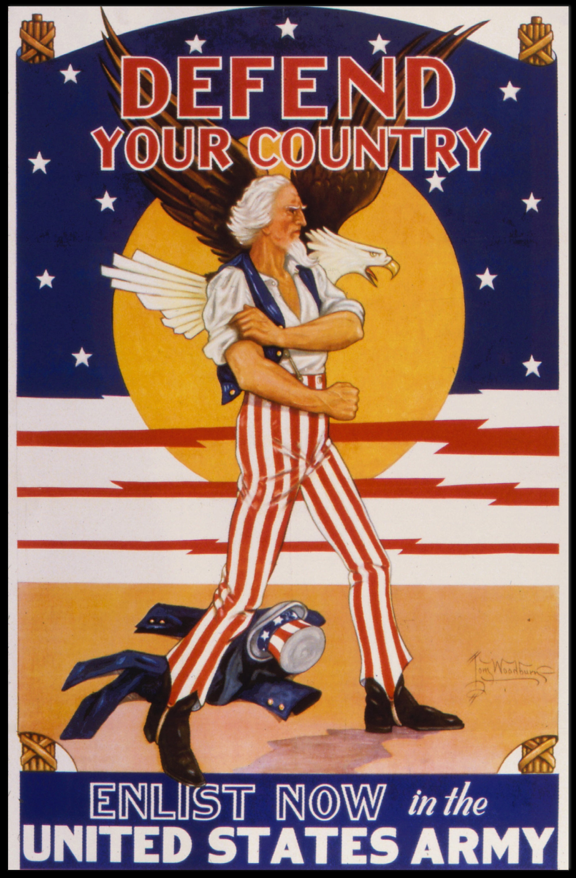 Patriotic Uncle Sam Military Recruitment Poster