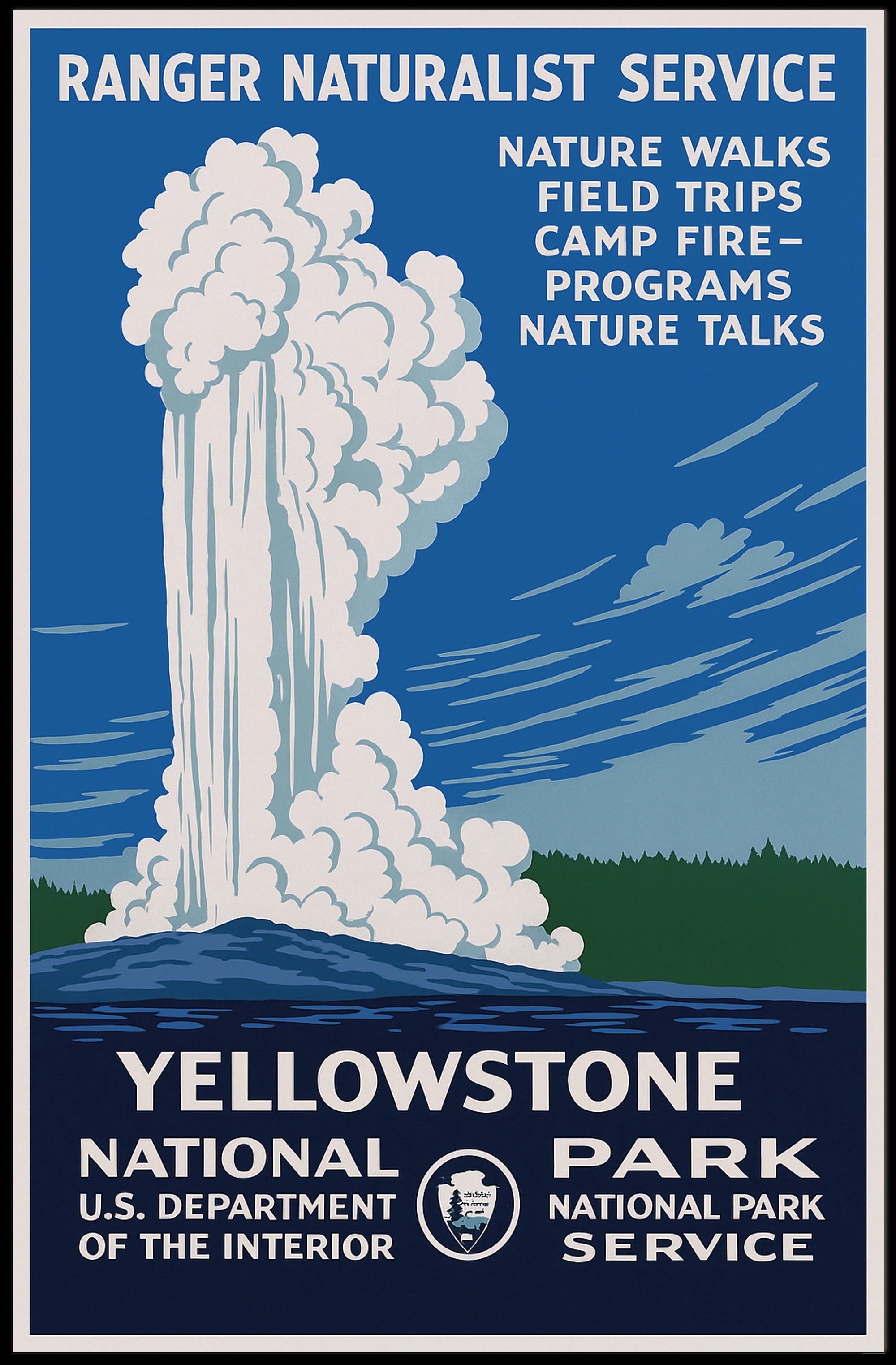 Yellowstone National Park Ranger Naturalist Service Poster PosterGoat