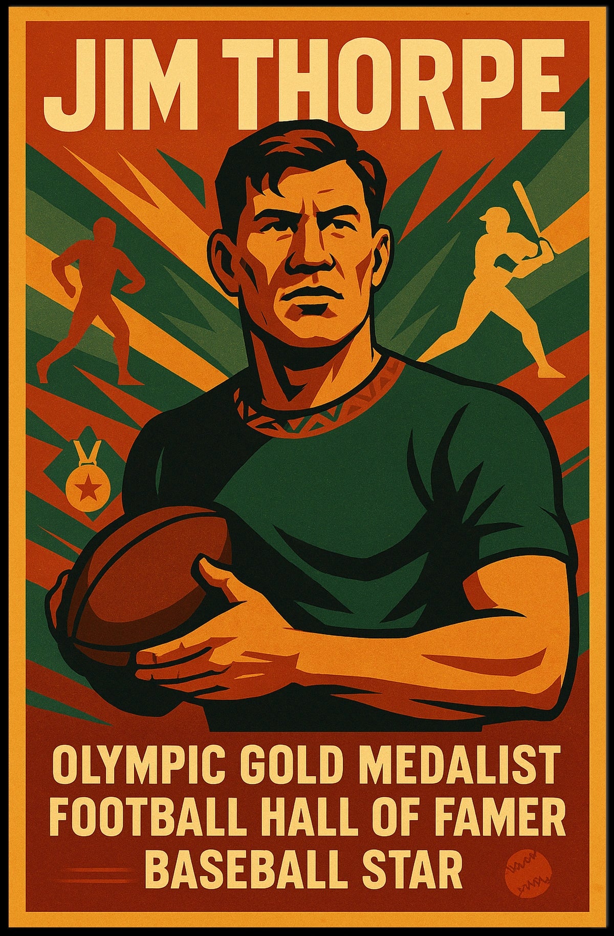 Celebrating Jim Thorpe Legendary Athlete Jim Thorpe Poster
