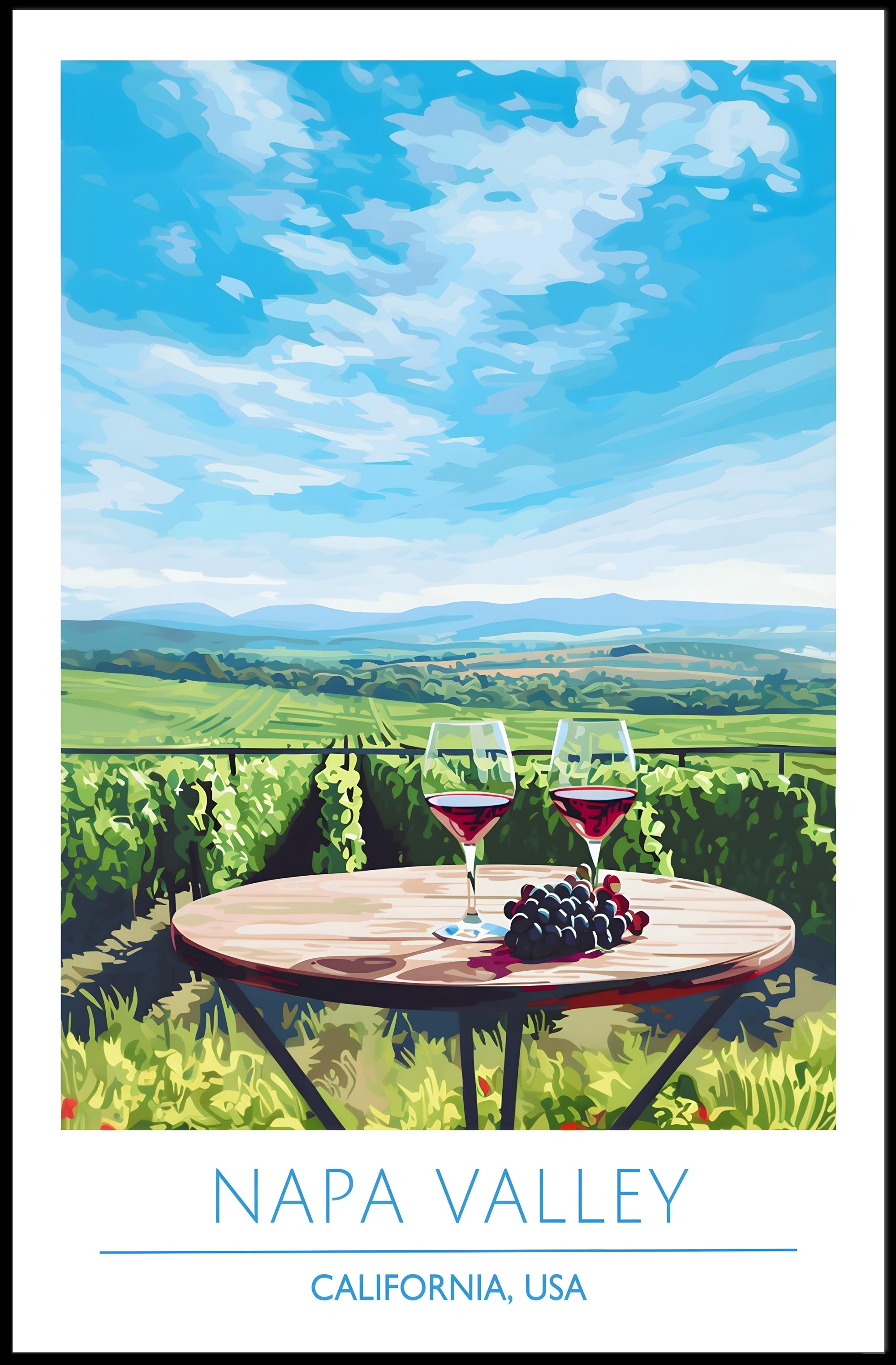 Napa Valley Wine Country Travel Poster