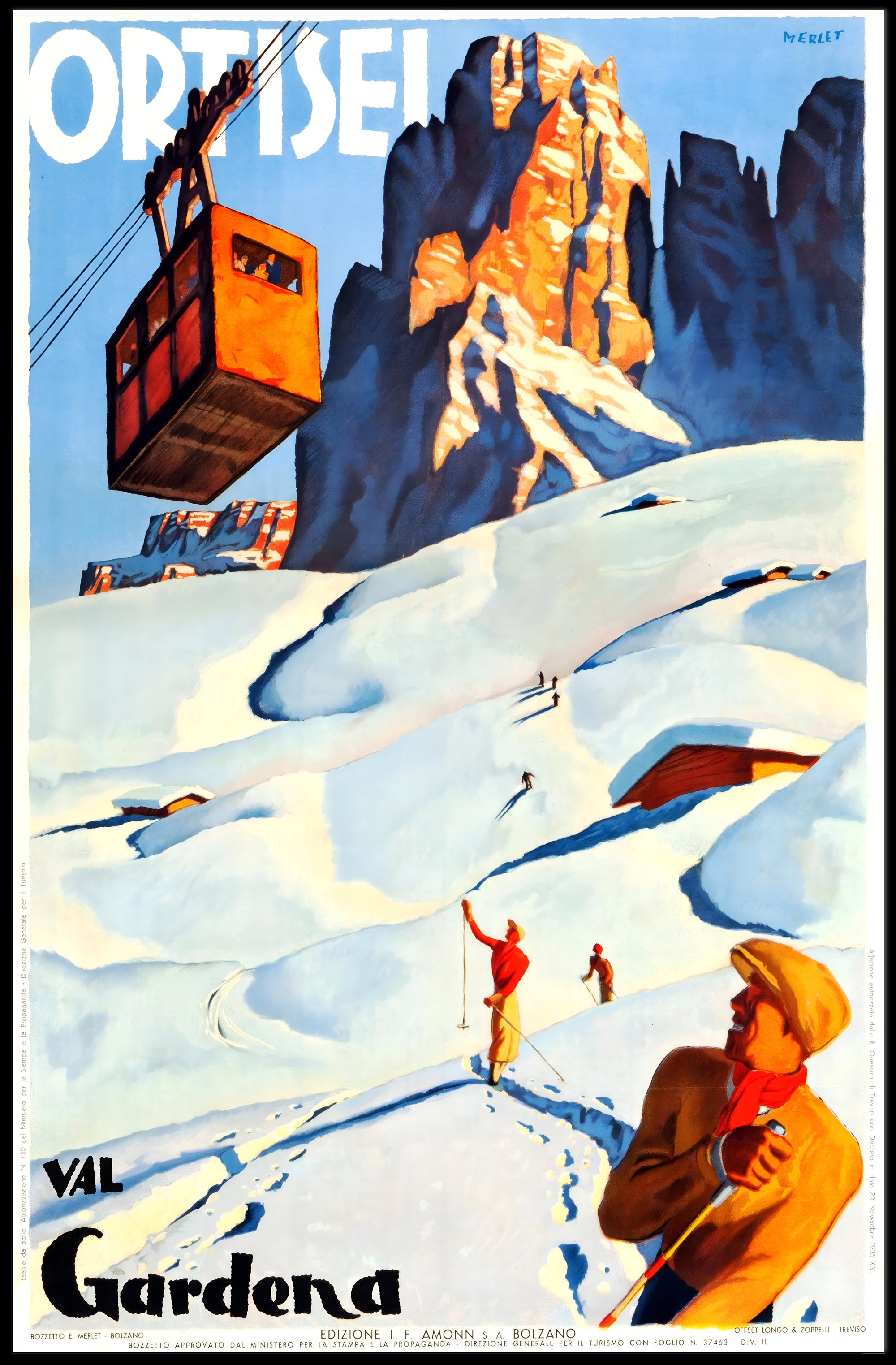 Val Gardena Skiing Adventure Poster PosterGoat