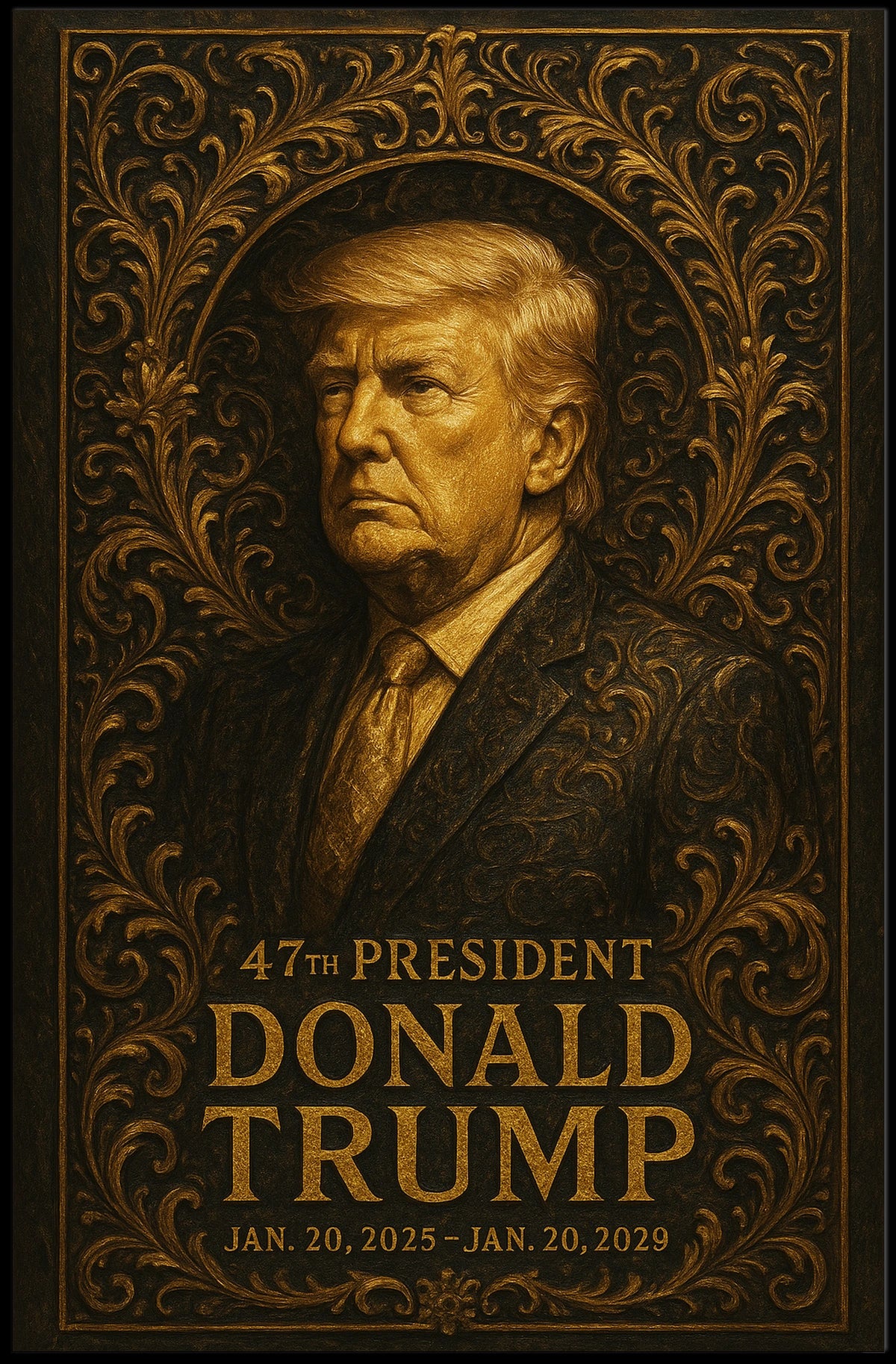 Resolute Majesty Donald Trump Portrait Poster