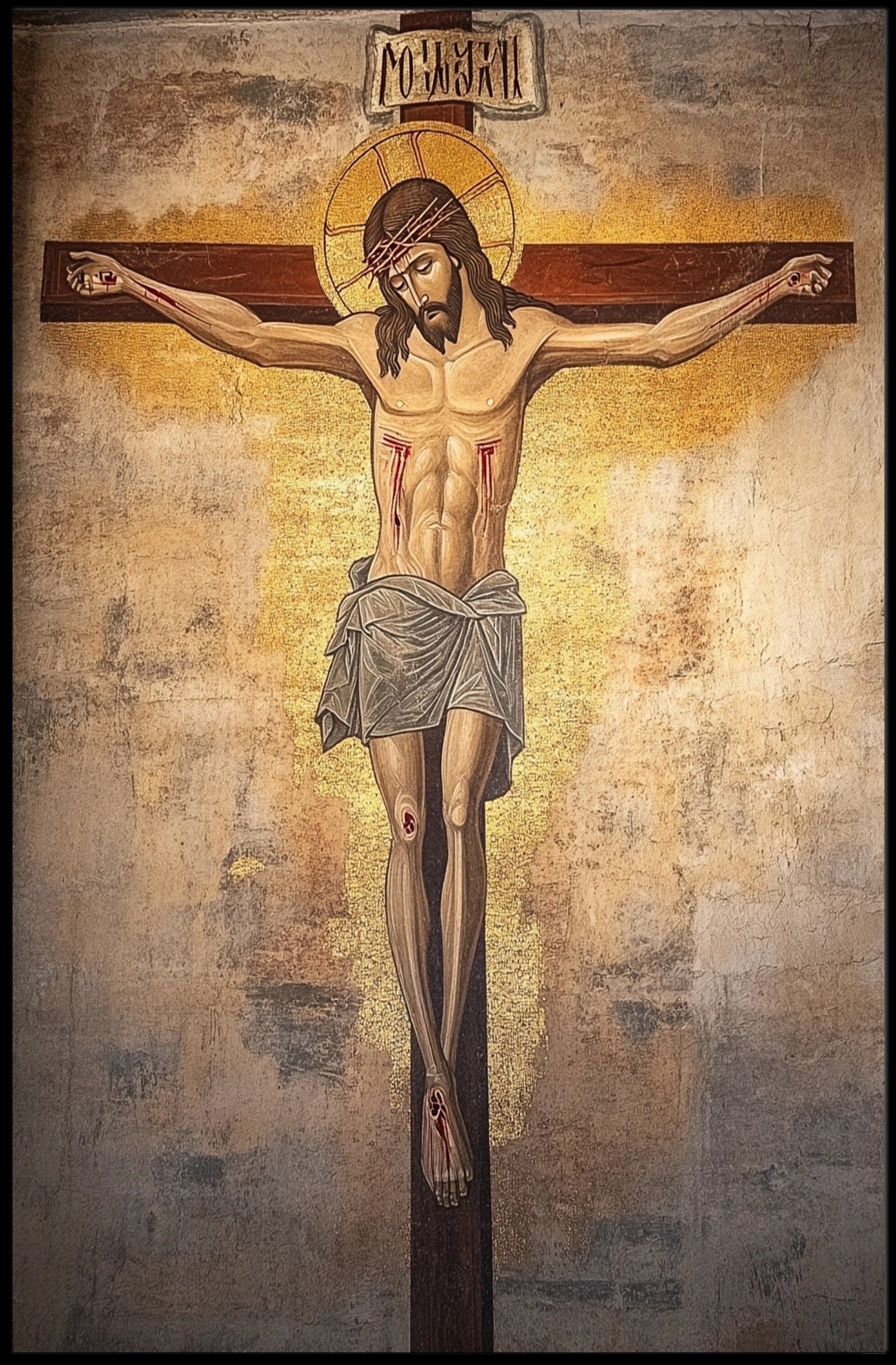 Religious Crucifixion Scene: Historical or Spiritual Art Poster