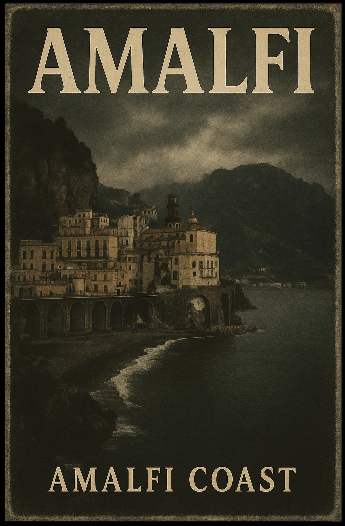 Amalfi Coast Poster Wall Art Coastal Decor Travel Gift