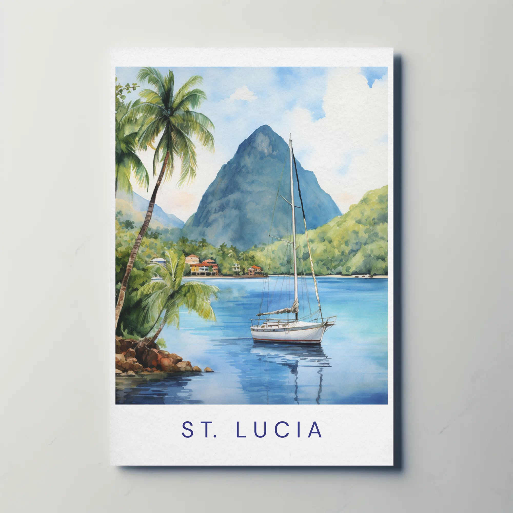 St Lucia Caribbean Paradise Tropical Escape Travel Poster