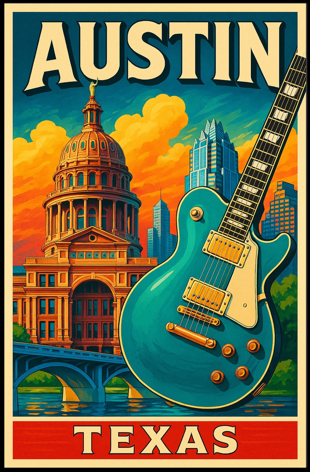 Austin, Texas Vibrant Culture And Poster