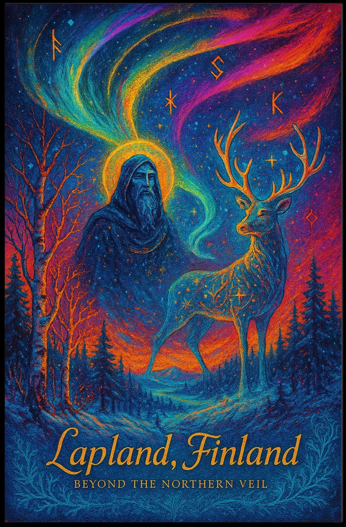 Beyond the Northern Veil: Mystical Lapland Poster