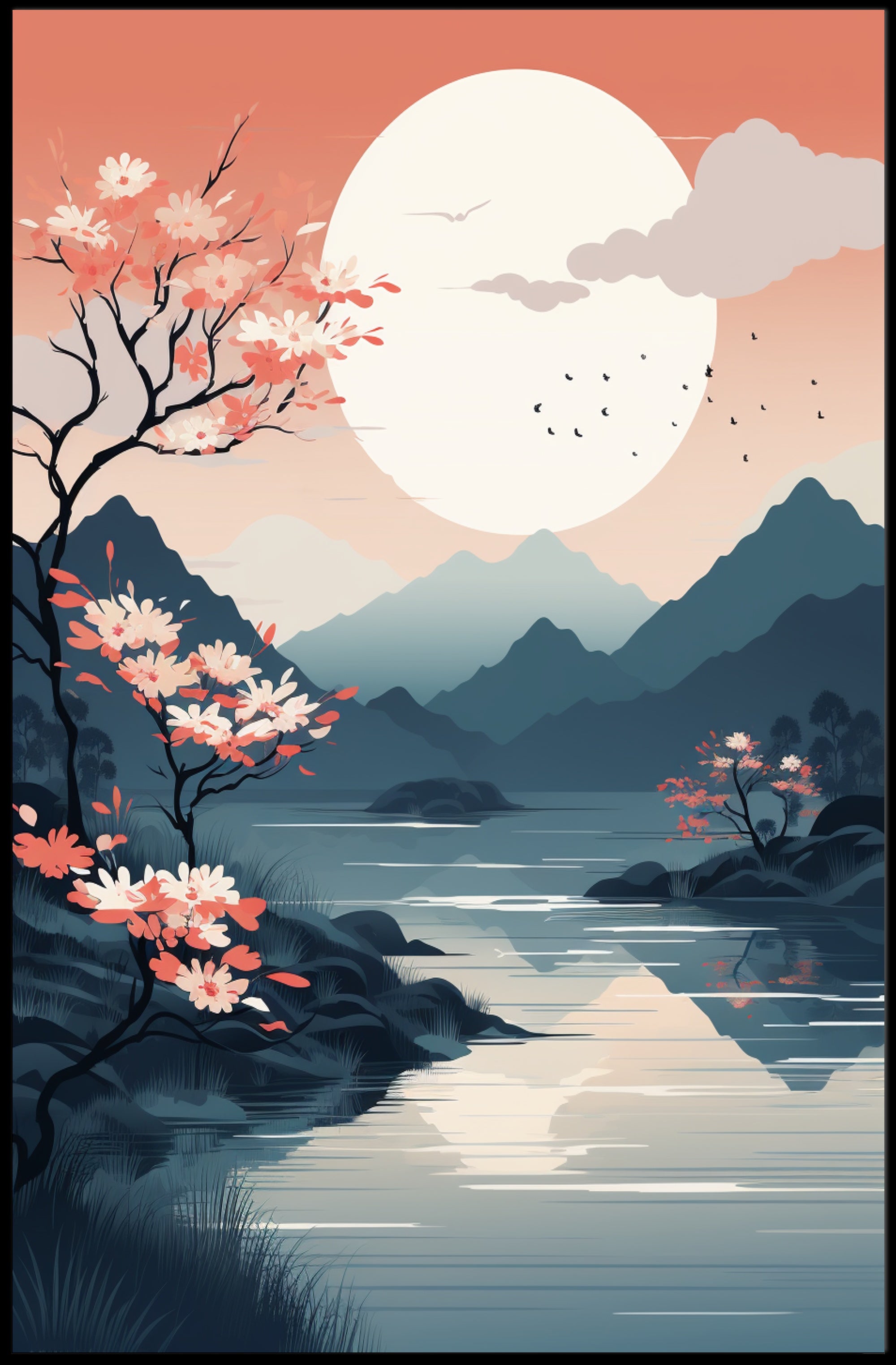 Tranquil Landscape At Dusk Poster