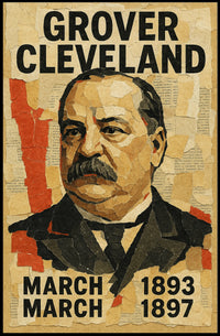 Grover Cleveland 24th President of the United States Layered paper Collage Poster