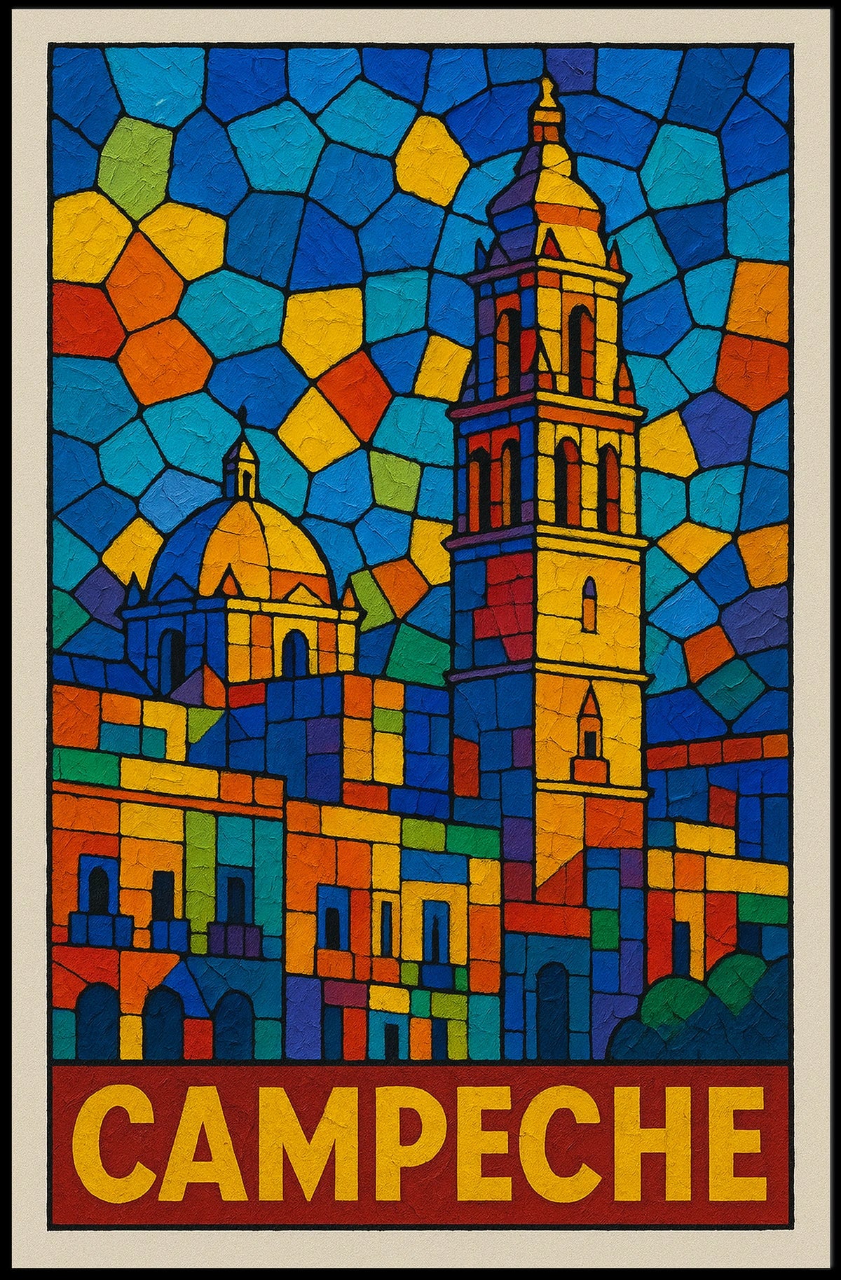 Campeche Stained Glass Art Poster