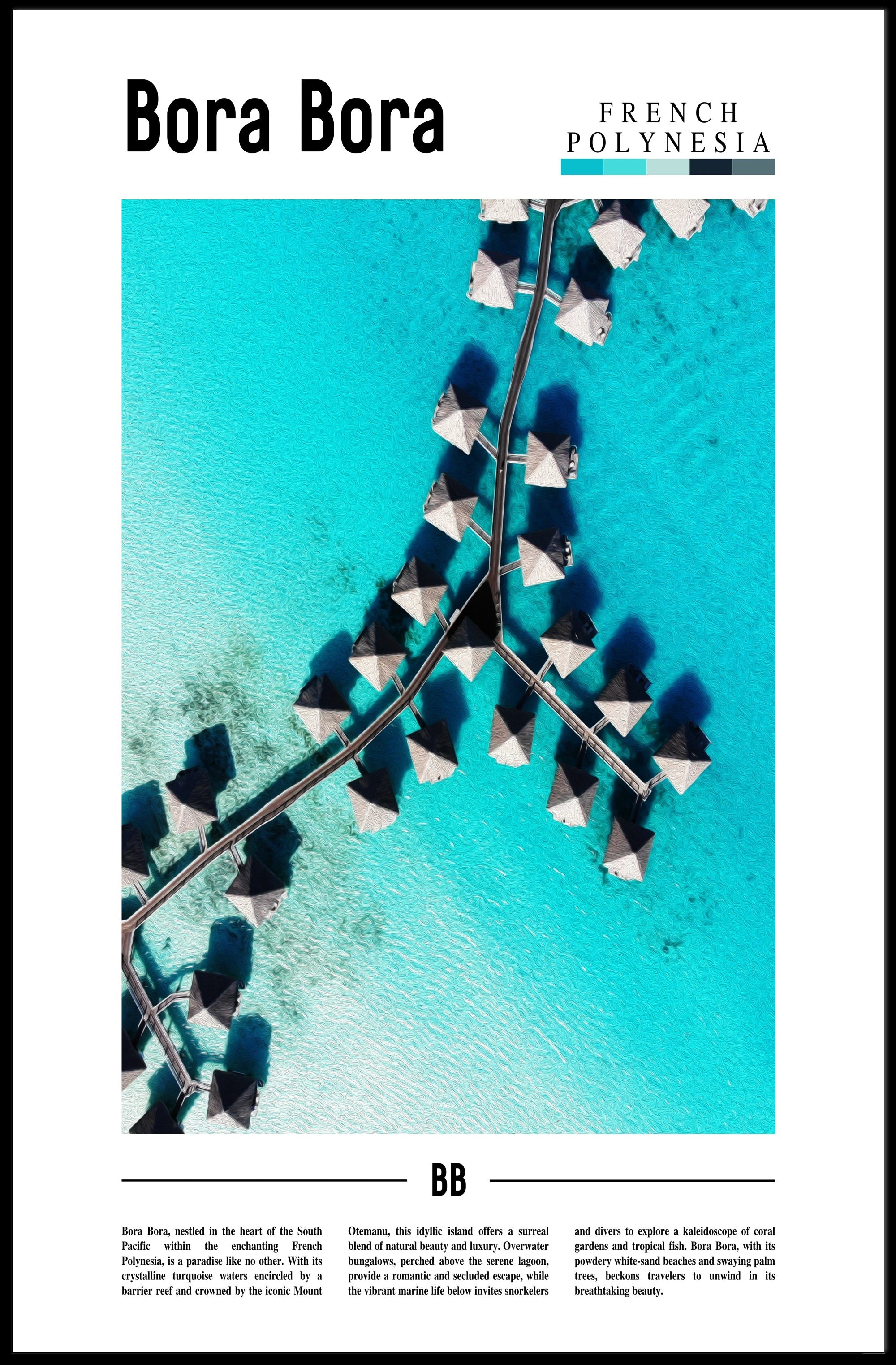 Bora Bora Overwater Paradise Travel Poster PosterGoat
