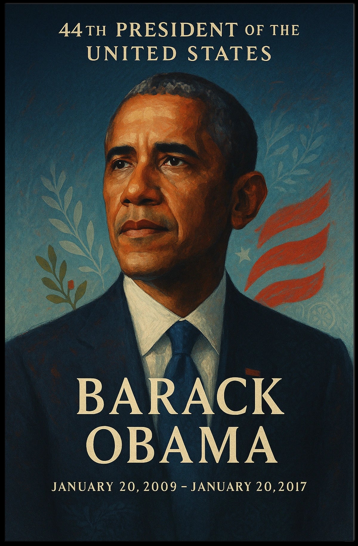 Barack Obama Classic Portrait Historical or Presidential Poster