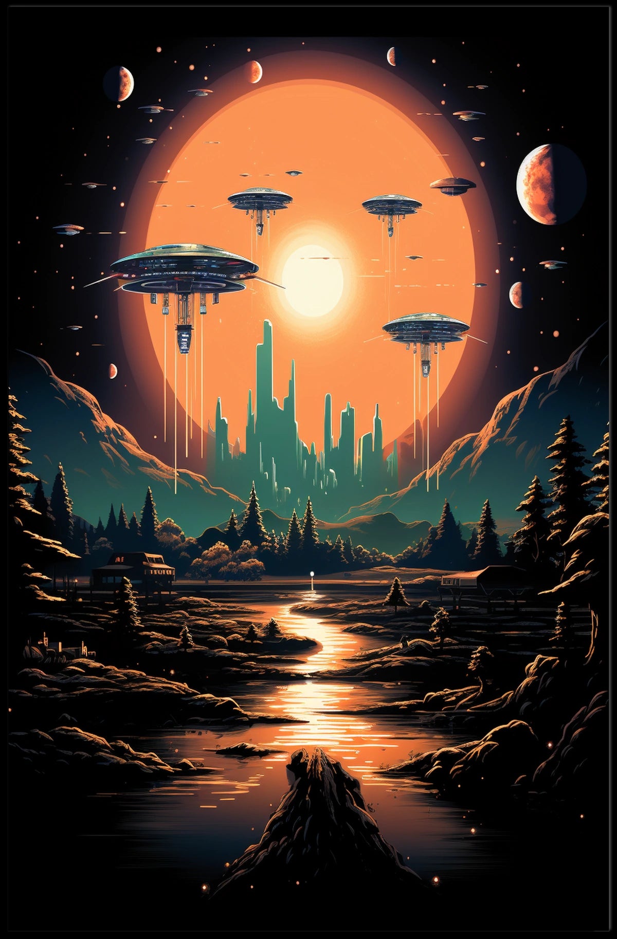 Futuristic Landscape Poster