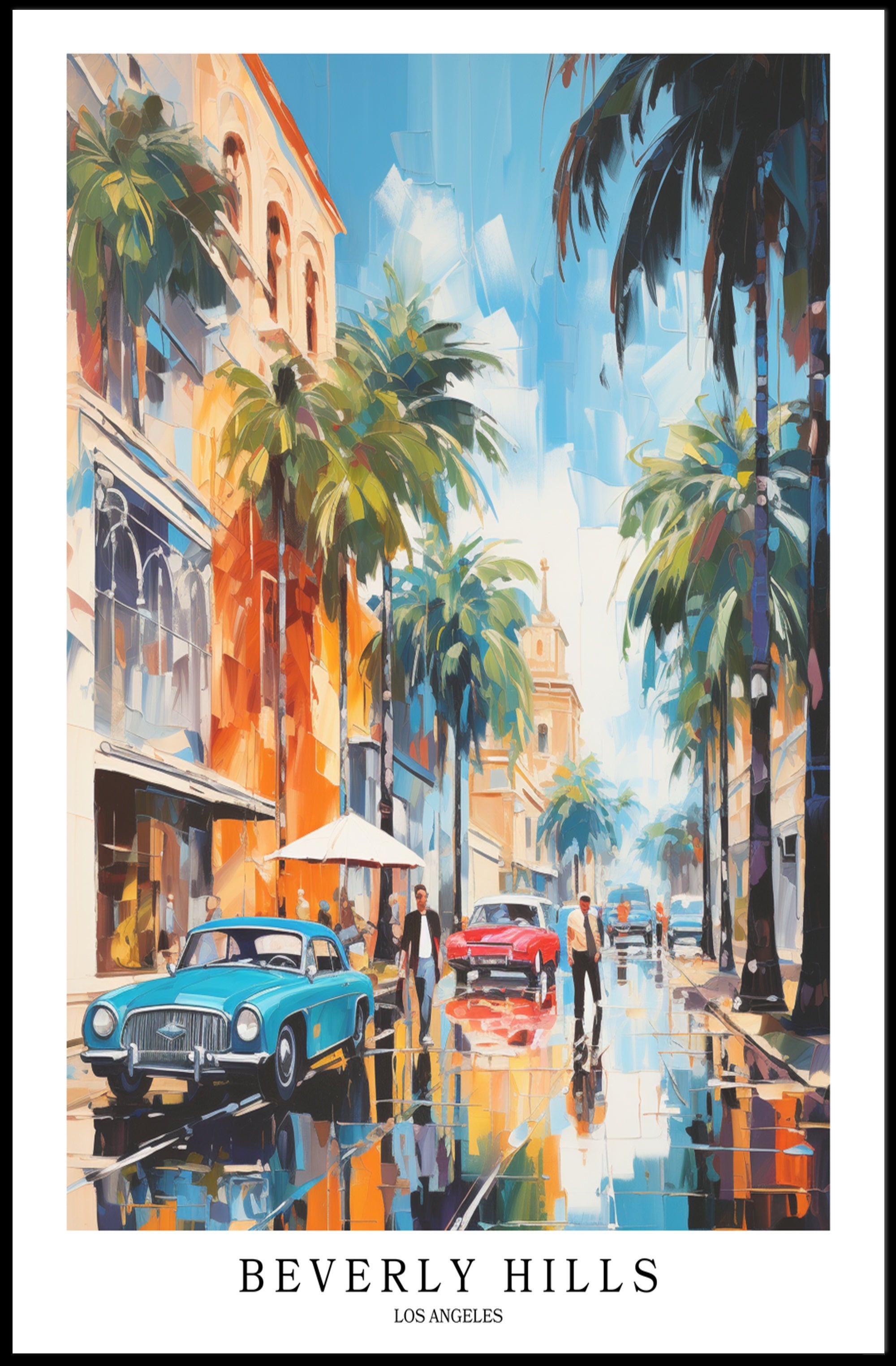 Beverly Hills Vibrant Scene Urban or Cityscape Poster PosterGoat