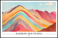 Vibrant Rainbow Mountains Abstract Artistic Poster