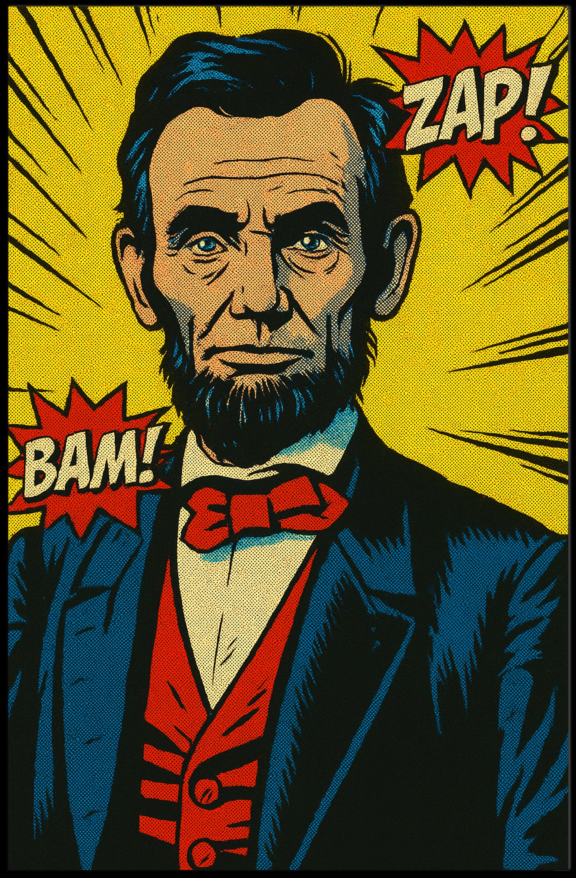 Comic-Style Historical Figure Poster Print PosterGoat