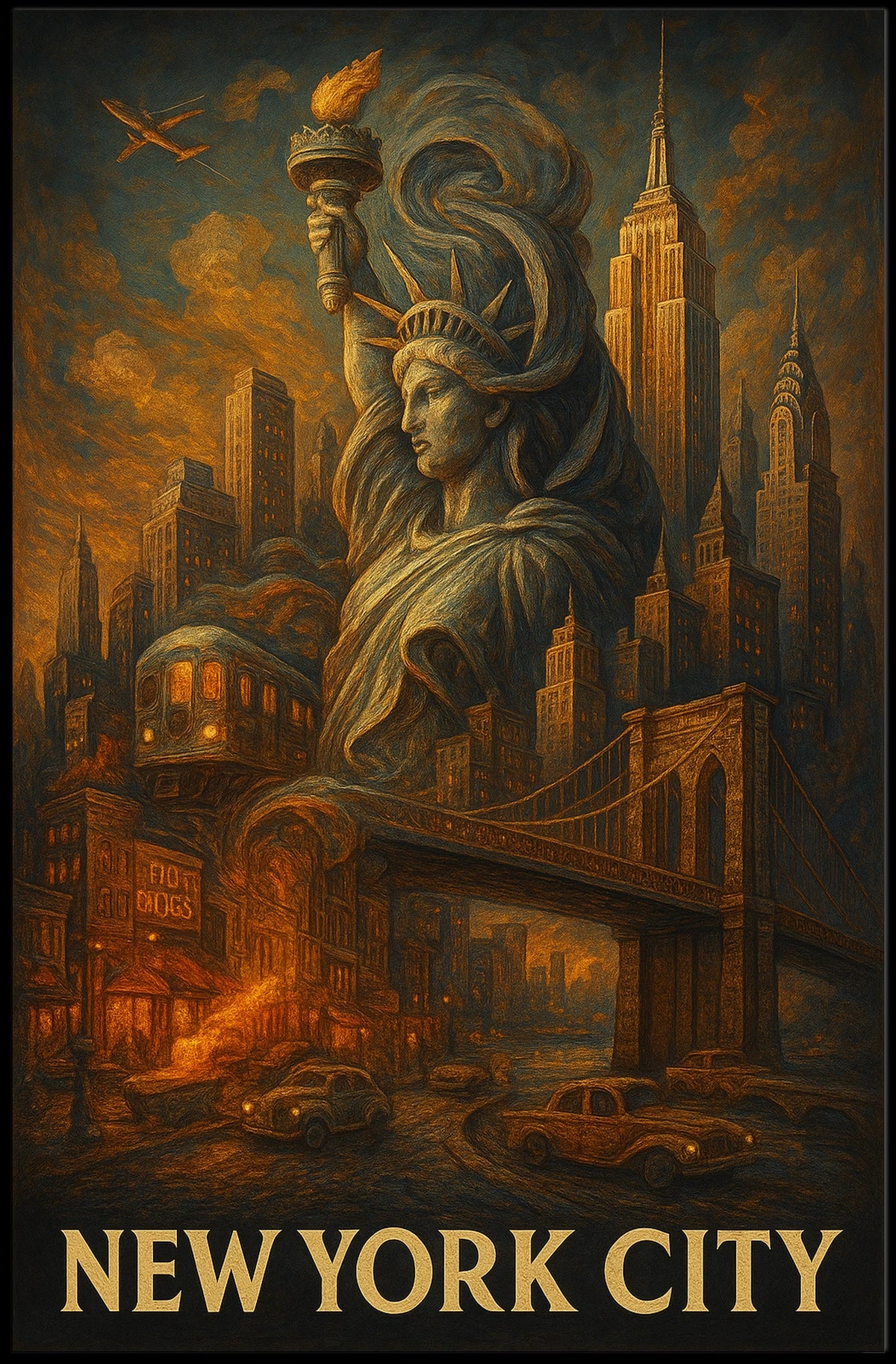 New York City Iconic Landmarks Poster